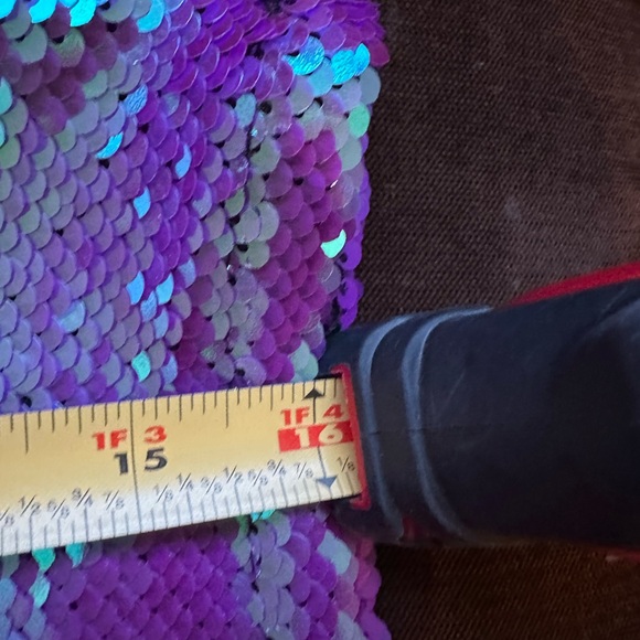 Wild Fable Flip Purple Blue Sequence MiniSkirt With blue green black Purse Sz XS - Picture 13 of 16